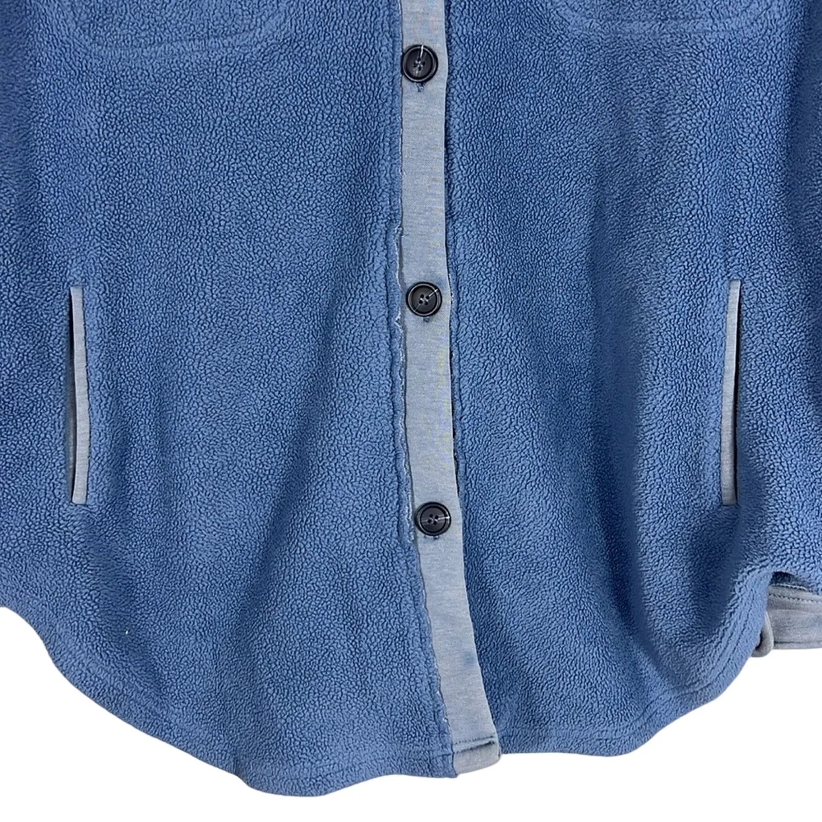 Newbury Kustom Oversized Shirt Jacket Womens L Blue Fleece Grandpa Gorpcore Fall - Image 2