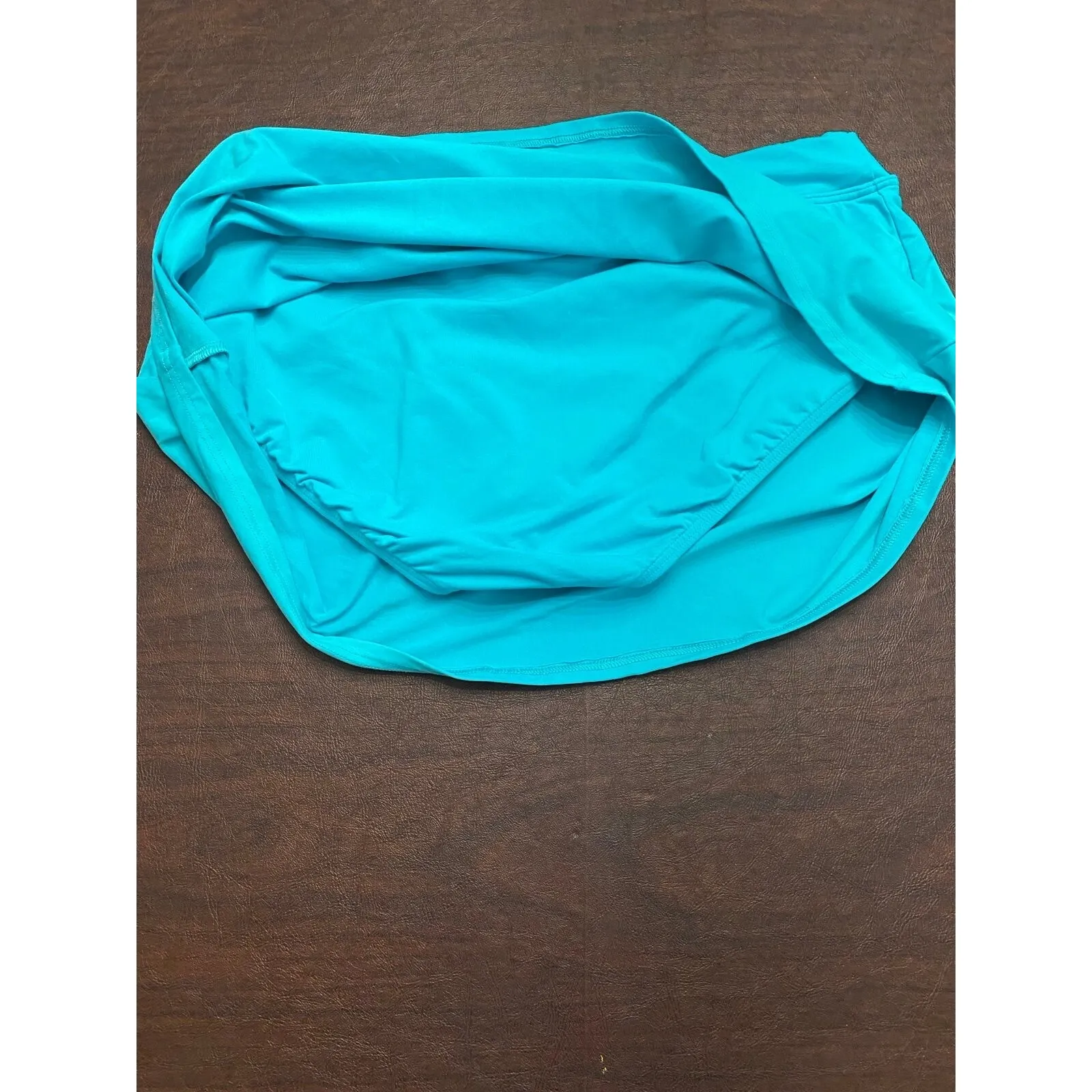 Land's End Women's Petite Tummy Control Swim Skirt Turquoise Blue‎ Size 10P - Image 4