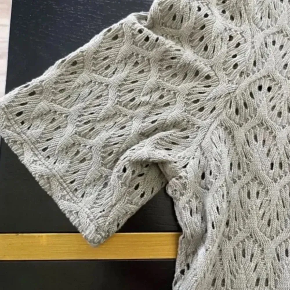 Chico's Crocheted Tunic Top - Size Small (Chico's 1) - with Fringed Bottom EUC - Image 9