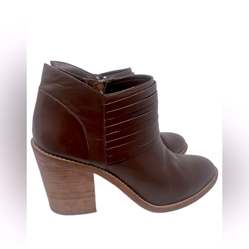 Loeffler Randall Eva Leather Ankle Boots Brownâ Block Heel Size 10.5 - Image 5
