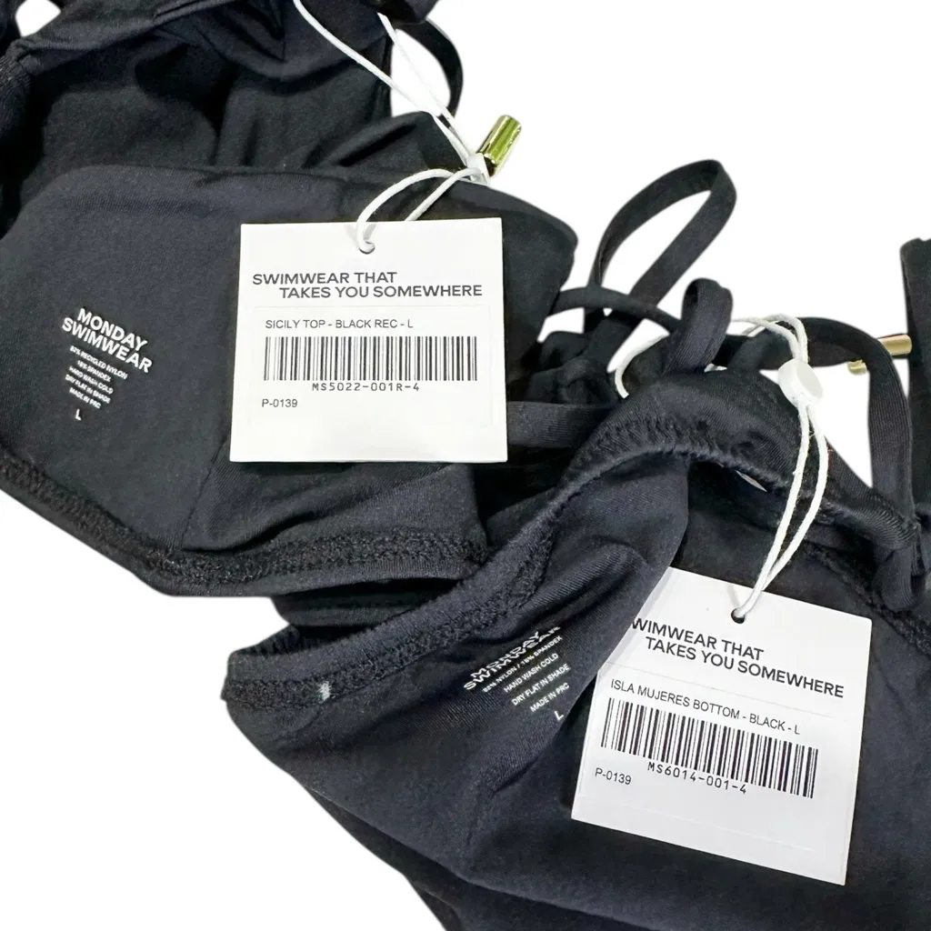 MONDAY SWIMWEAR Sicily Top & Isla Mujeres Bottom, Black, Large Black - Image 12