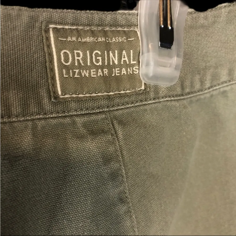 Liz Claiborne Liz Wear Cotton High Waist Khaki Green Front Pockets Shorts 10 - Image 8