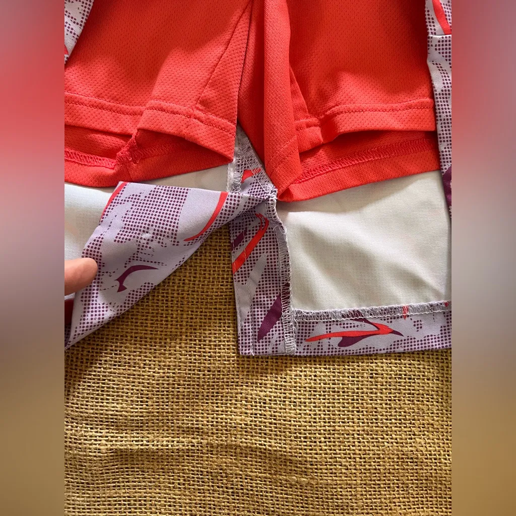 Adidas Coral Purple Activewear Skort floral pockets Climacool sz 12 golf tennis - Image 6