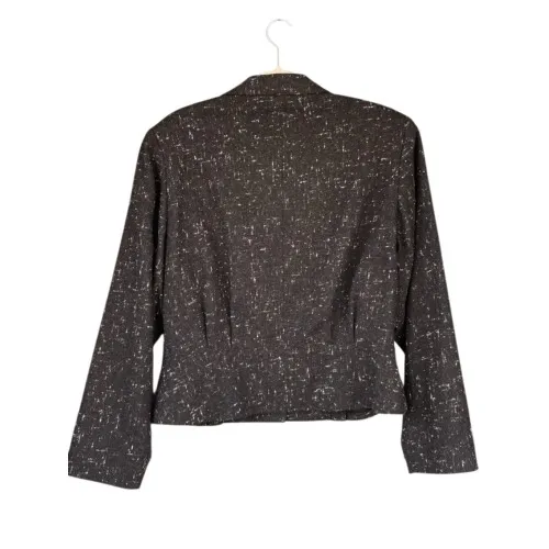 T1 Peabody House Blazer Jacket‎ Tweed Career Wear Business Casual Black Size 12 - Image 5