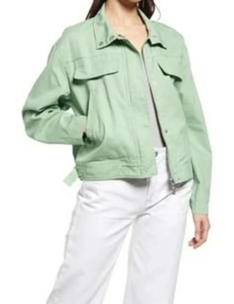 Treasure & Bond Stand Collar Cotton Twill Jacket, Size S - Image 1