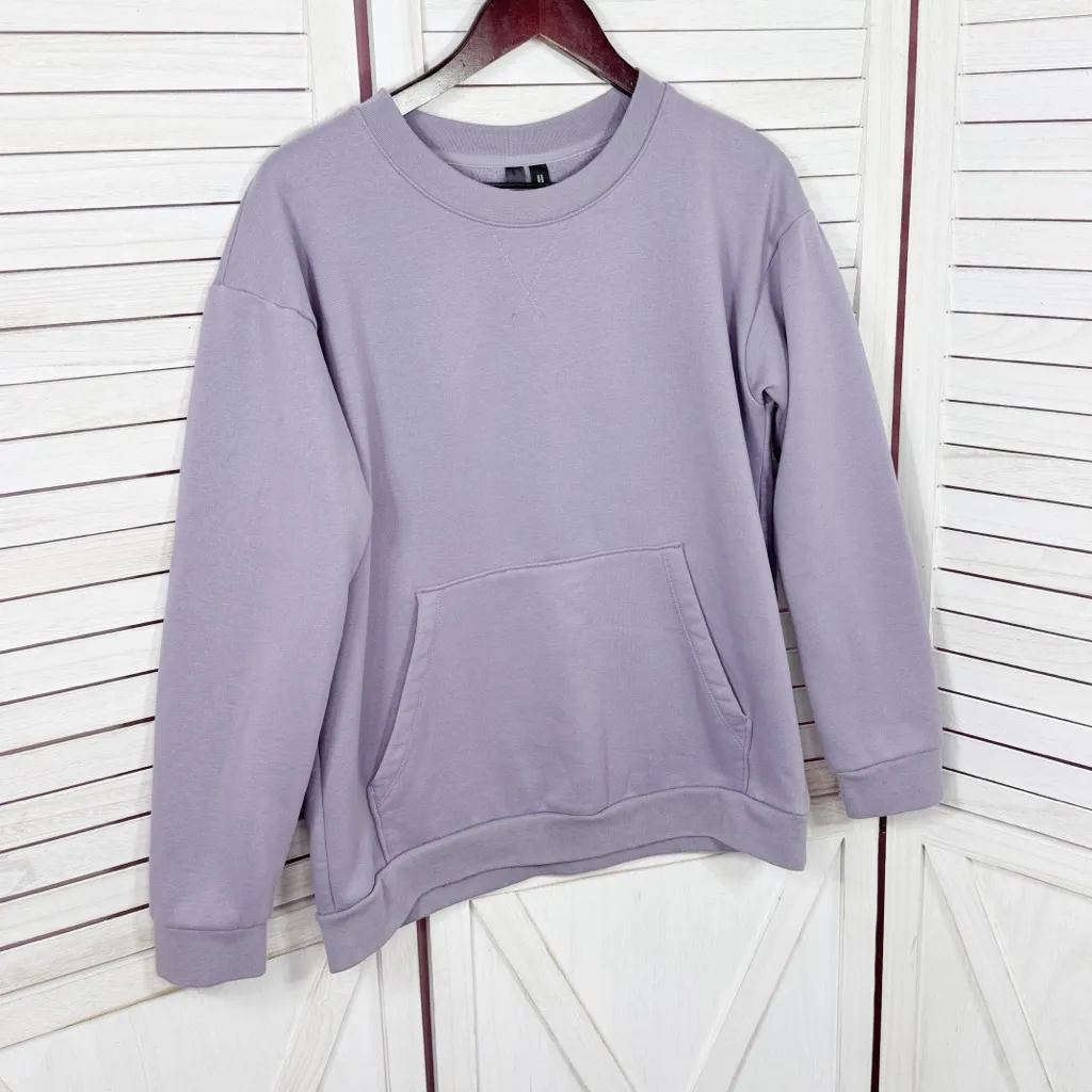 Mondetta Crew Neck Front Pocket Sweatshirt Lavender Purple Medium - Image 7