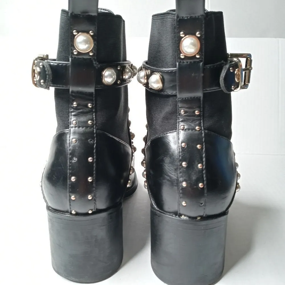 Zara black studded ankle boots size 41 - Image 3