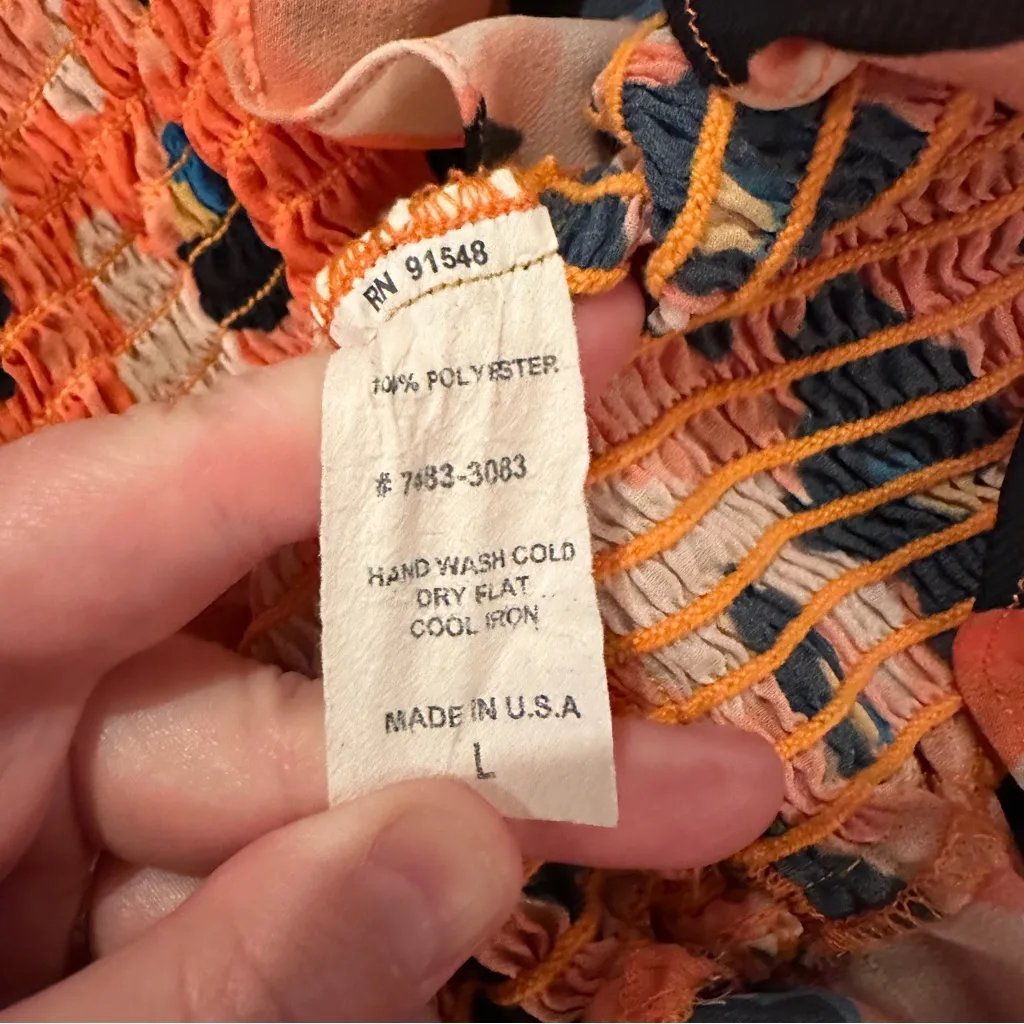 RTR Waverly Grey Sally Cheetah Leopard Print Orange‎ Multicolor Mini Dress Sz L Orange Size L - Image 9