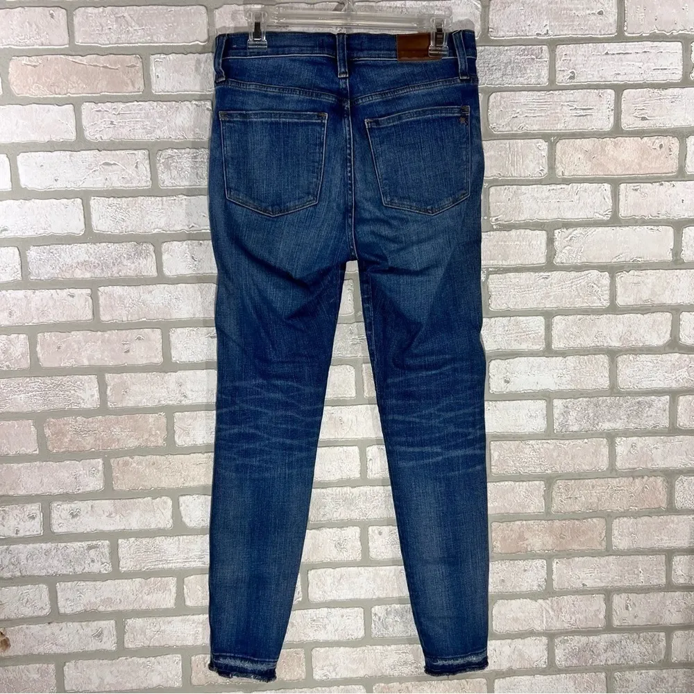Madewell TALL 9” Midrise Skinny York Wash Rip and Repair Edition Jeans Size 28T - Image 8
