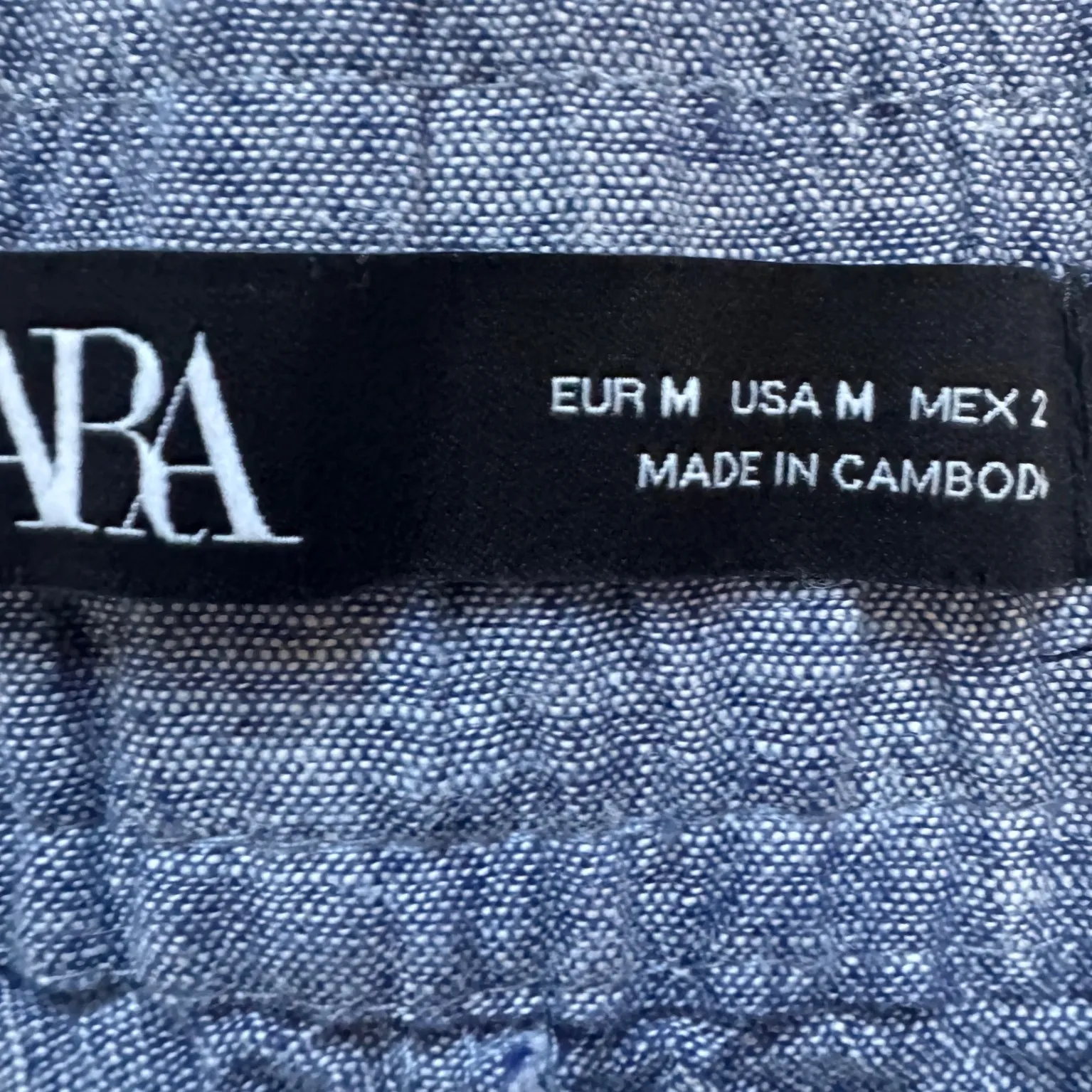 ZARA Women's Blue Linen Blend Paperbag Waist Tie Cropped Pants‎ Size M - Image 5