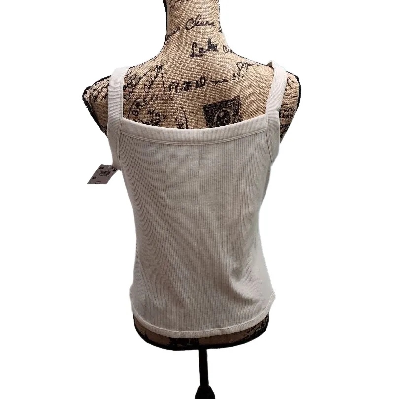 American Eagle Tank Top Womens Size‎ XL Off White Ribbed Square Neck Stretch - Image 5