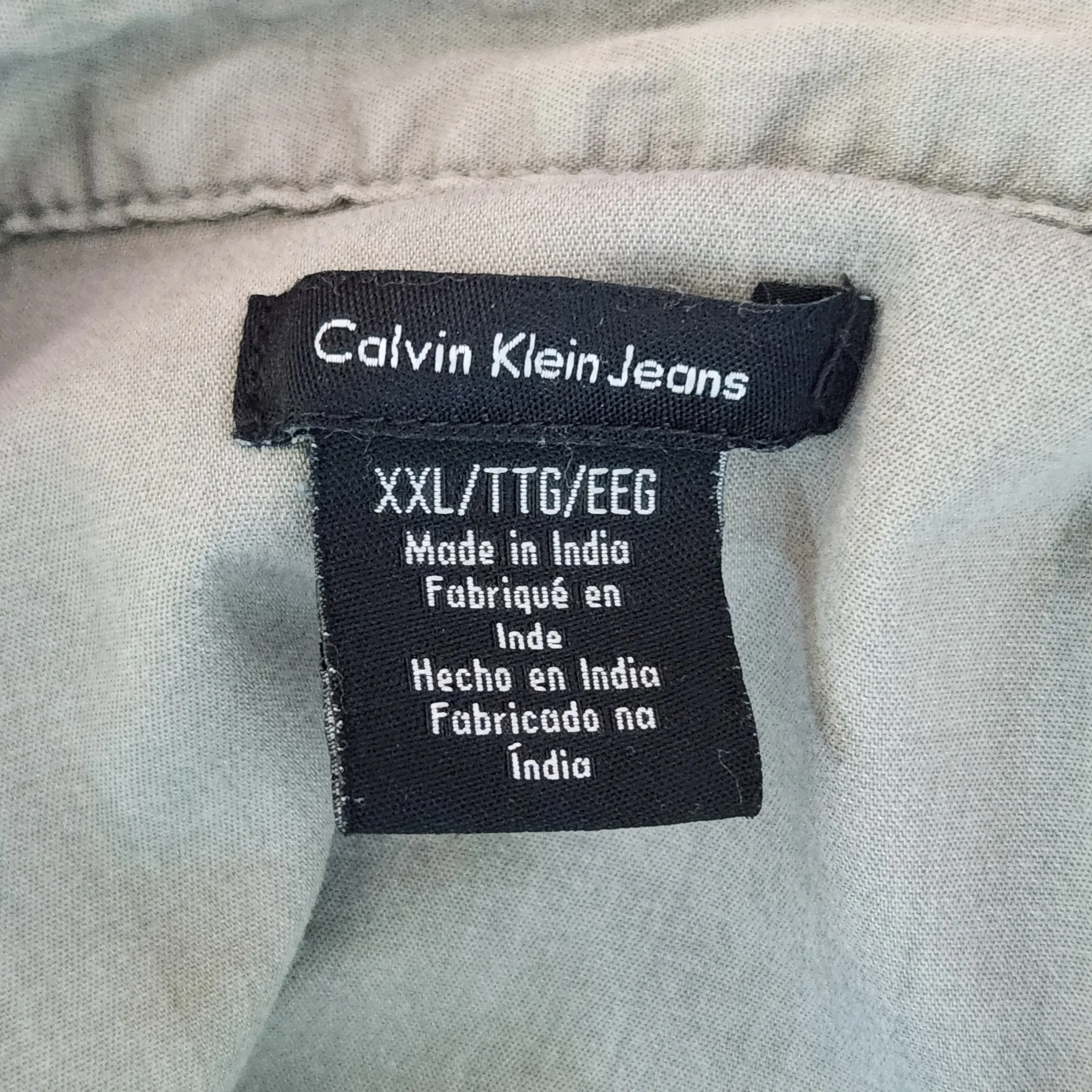 Calvin Klein Distressed Gray Snap-Up Shirt Size XXL Gray Western Style Shirt - Image 6