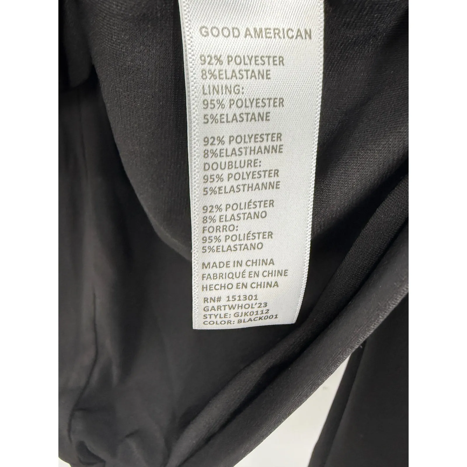 Good American Black One Button Scuba Blazer Jacket Size 2XL - Image 4