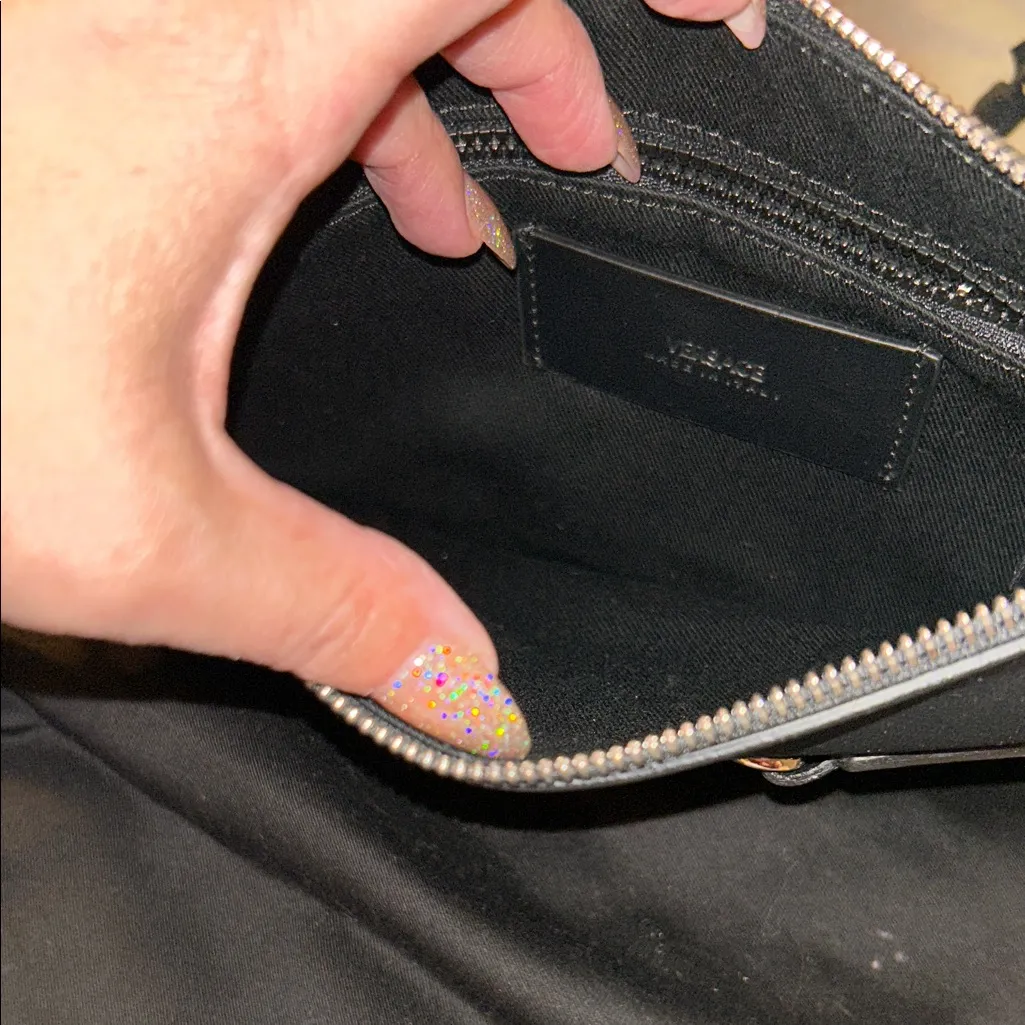 Versace  Black Medusa Pouch with Silver Accents - Image 8
