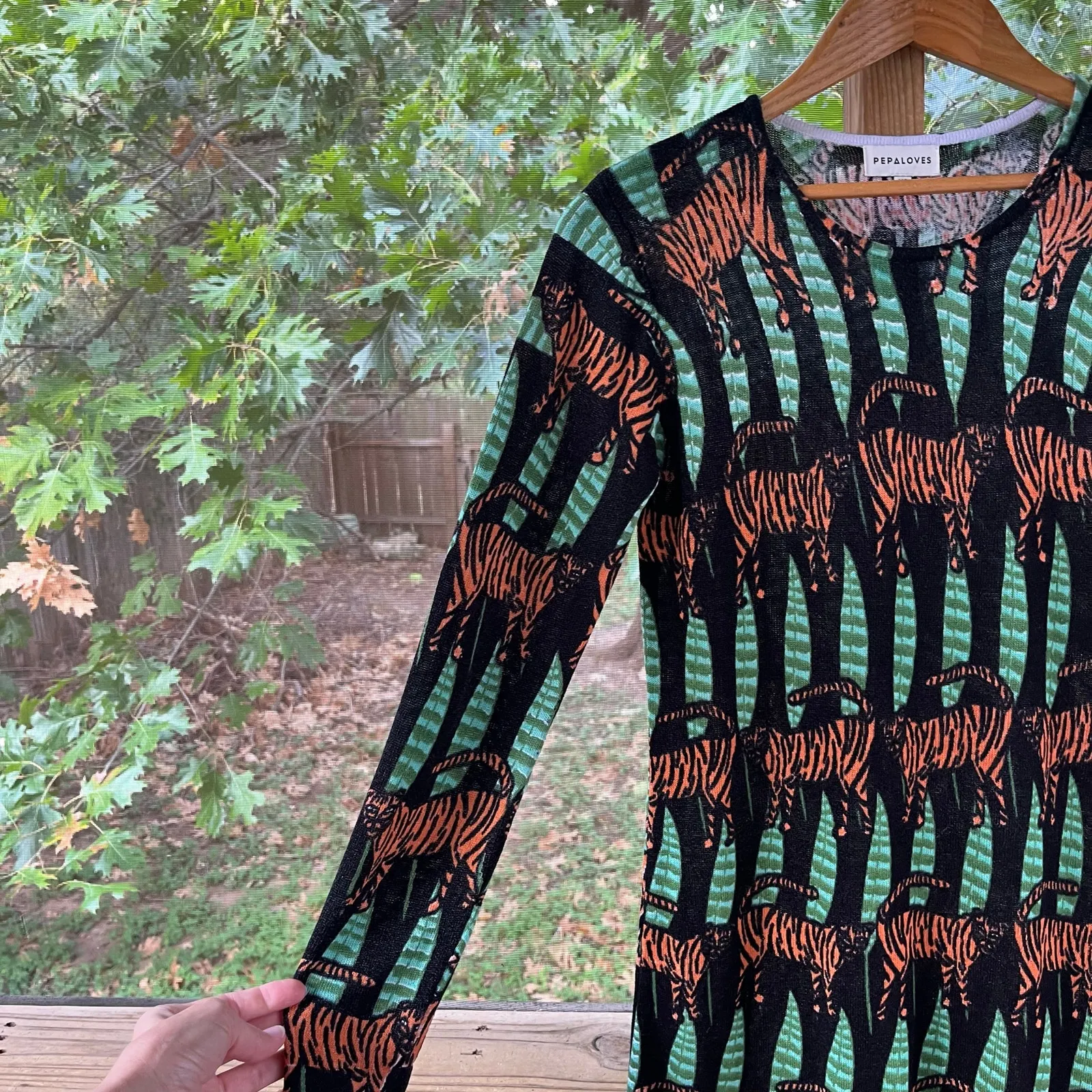 Pepaloves Women's Tiger Print Long Sleeve Mini Dress Size XS Black - Image 3