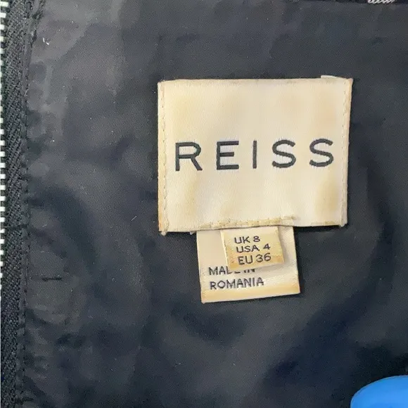 Reiss Janella Black‎ Lace Sheath Dress Short Sleeve Size 4 - Image 9