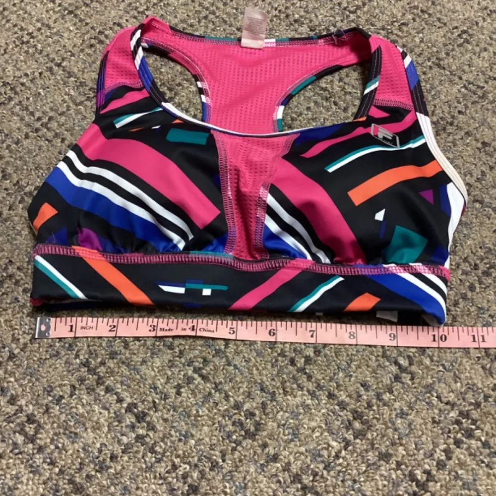 Fila Sport Performance Racerback Pink Black Blue White Sports Bra * Size XS - Image 4