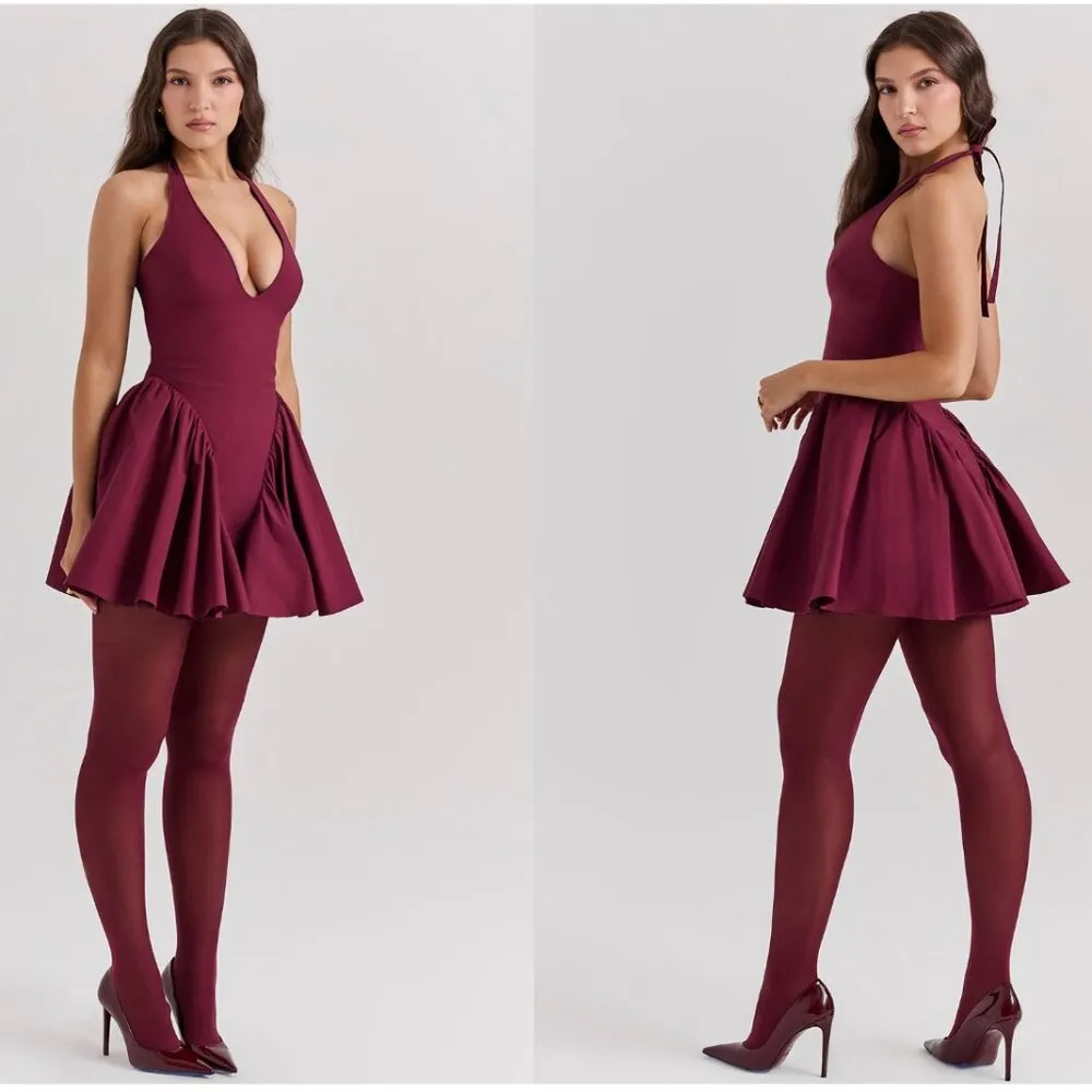 House of CB 'Valentia' Windsor Wine Mini Dress NWT size‎ M - Image 2