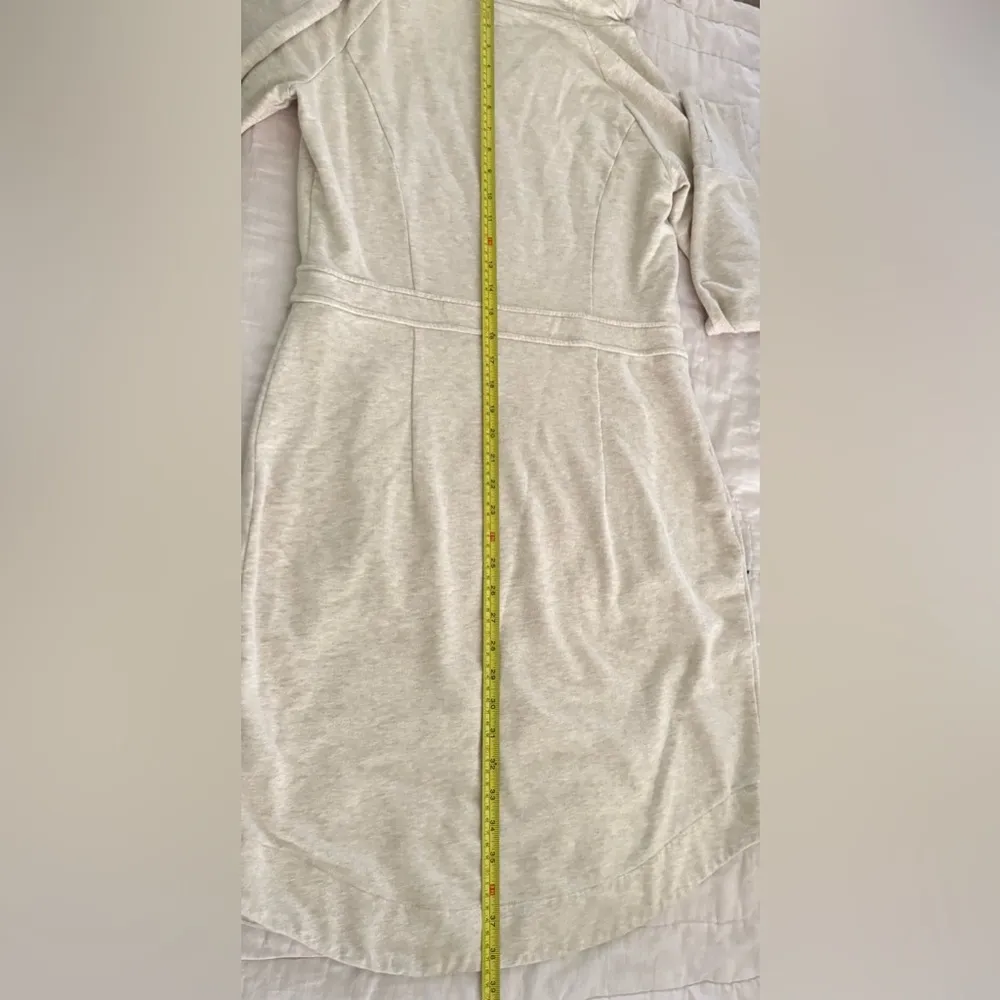 Athleta Oatmeal Heather Power Down Active Yoga Dress Hooded M Tall READ DESCR - Image 8