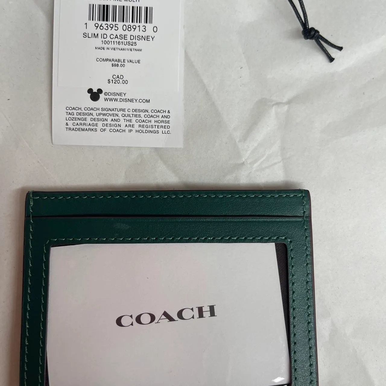 Coach Dark Pine Disney X Slim Id Card Case With Winter Motif - Image 2
