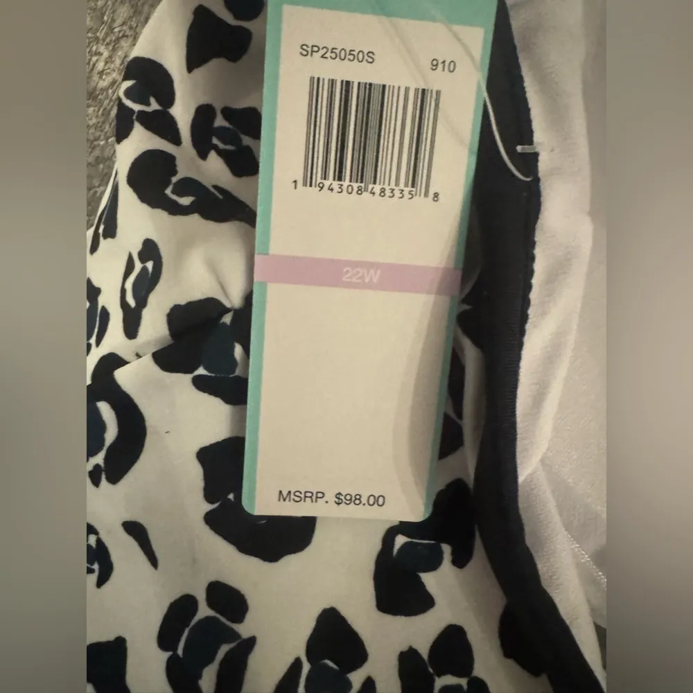 SOUTH POINT Plus Size Animal Print bathing Swim swimsuit Tankini short set 22W Black - Image 4