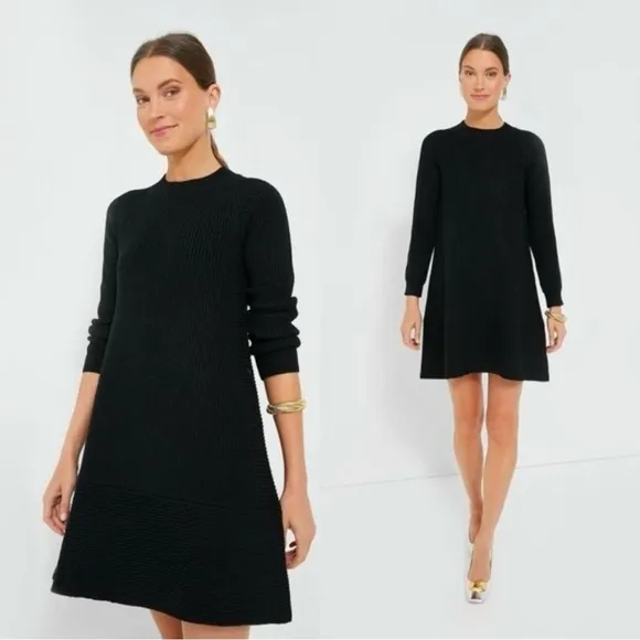 Pomander Place Women's Black Ainsley Ribbed Knit Sweater Dress XL - Image 2