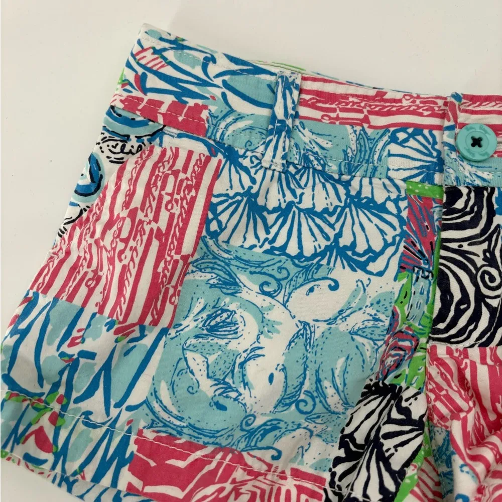 Lilly Pulitzer Walsh short summer remix patch cotton 3 inch inseam shorts size 0 - Image 4