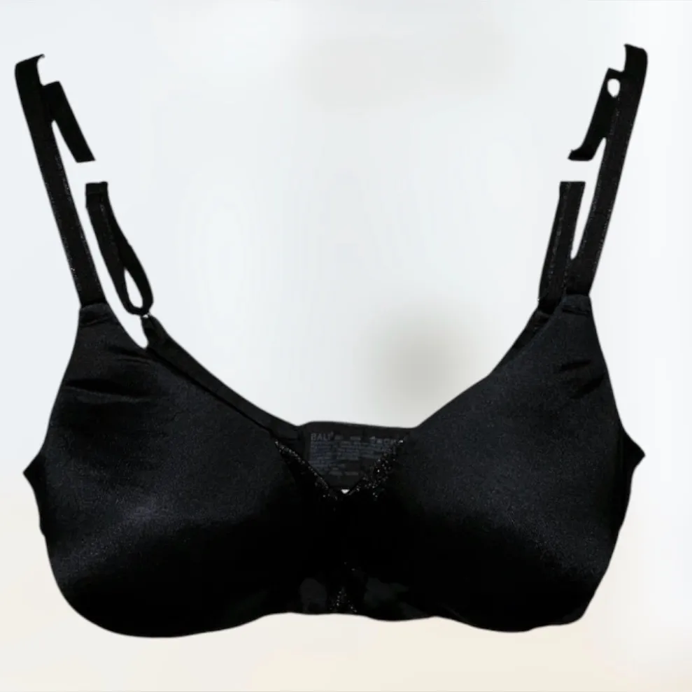 BALI Black Comfort Revolution ComfortFlex Fit Seamless 2-Ply Wireless Bra 38C - Image 1