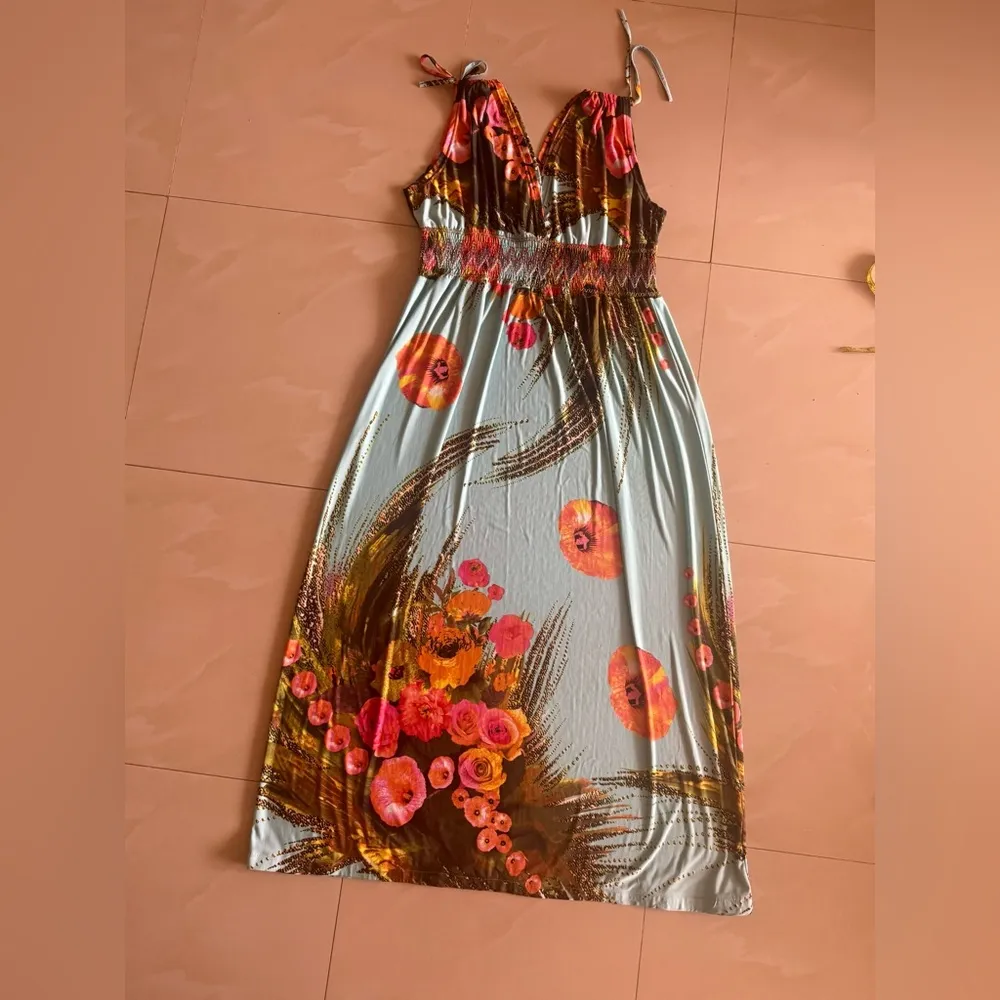 MORE FEEL FLORAL MAXI PLUS SIZE DRESS 4XL BOHO BOHEMIAN SUMMER BLUE - Image 15