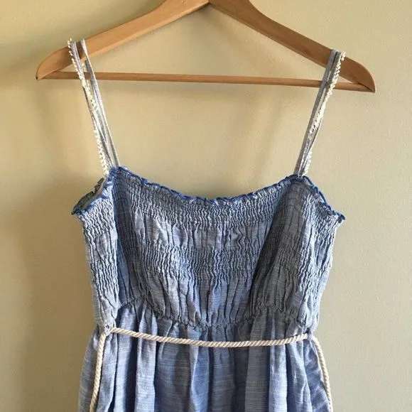 Zara Basic Z1975 Denim Dress‎ Smocking Rope Belt - Image 8