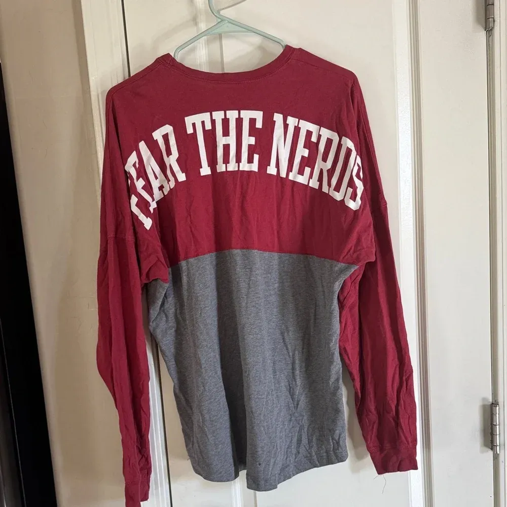 “FEAR THE NERDS” Stanford Long Sleeve Tee / C52 Red Size L - Image 2