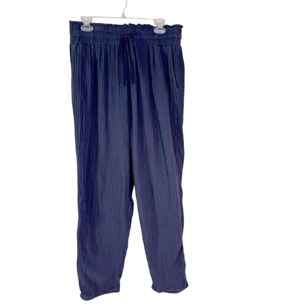 Summersalt The Going Places Gauze Drawstring Pant Blue Size L - Image 4