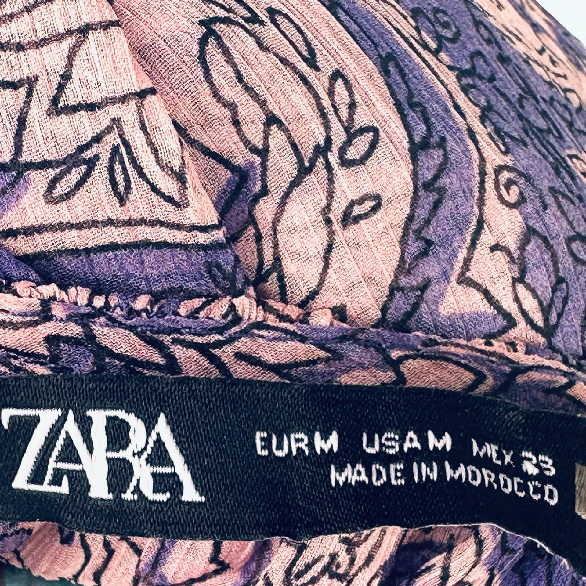 ZARA Purple Cropped Sheer Blouse Top Boho Indie Floral Mauve Ruffle - Image 15