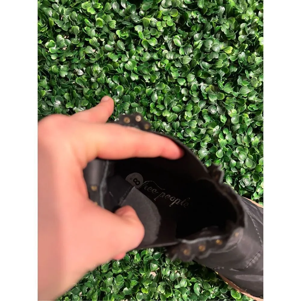 NWOT Free People Atlas Puffer Rivet Chelsea Boots in Black & Gold Sz. US 8 - Image 10