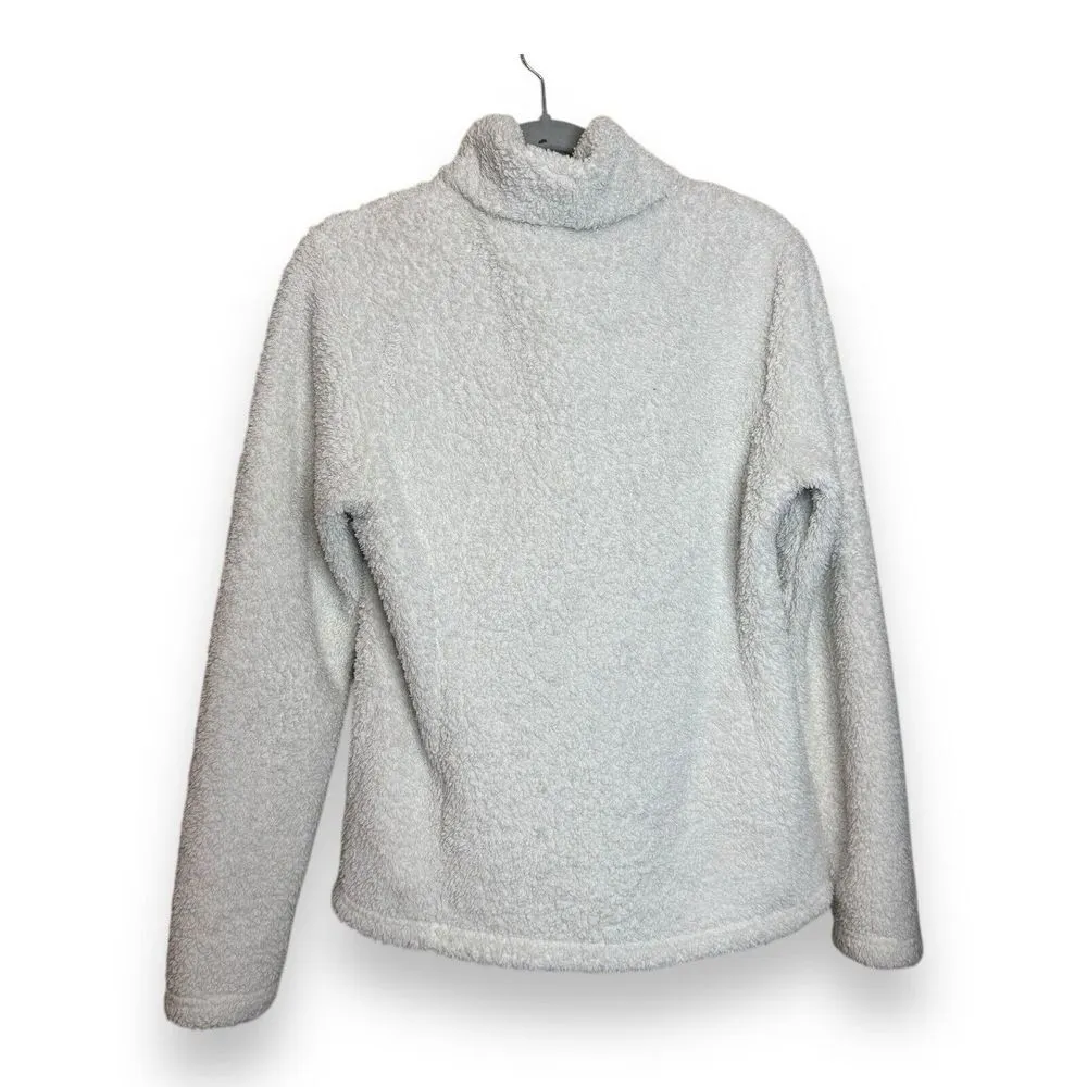 Patagonia Las Gatos Women Size M Cream White Fur 1/4 Zip Sherpa Pullover - Image 3