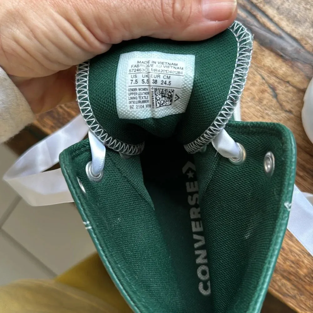 Converse All Star Chuck Taylor Platform /Chelsea Sneakers Leather Green Size 7.5 - Image 6