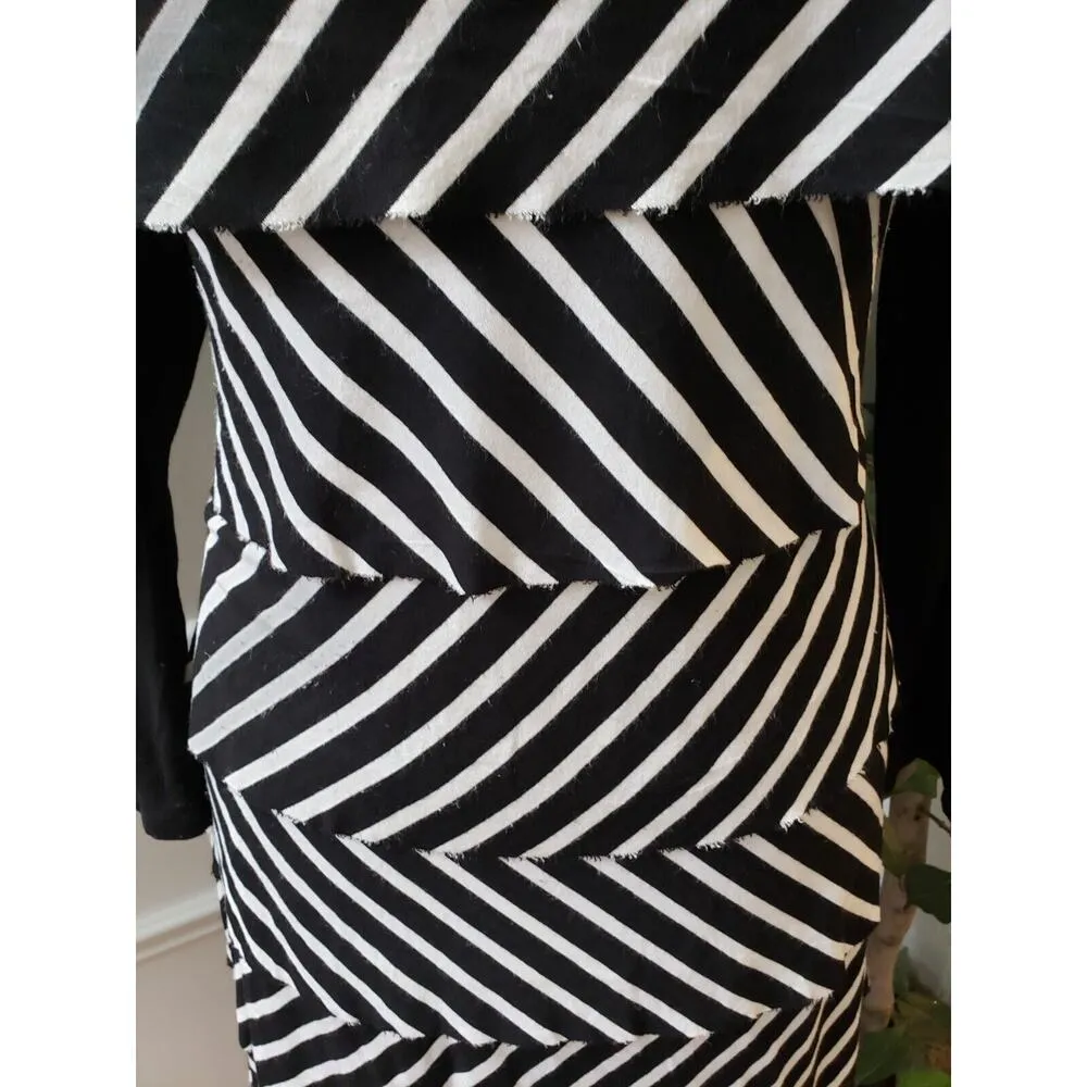 White House Black Market Womens Rayon Round Neck Long Sleeve Knee Length Dress L - Image 3