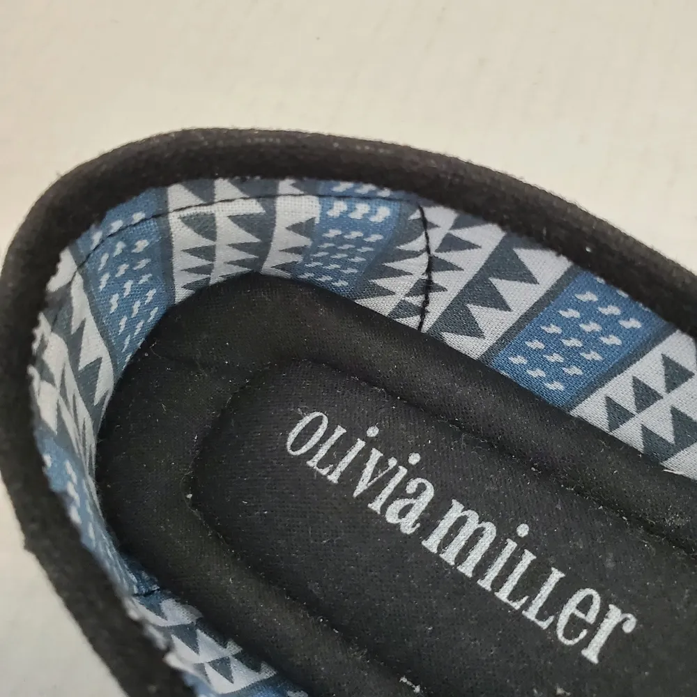 Olivia Miller All Black Black Round Toe Slip Ons 6 - Image 2