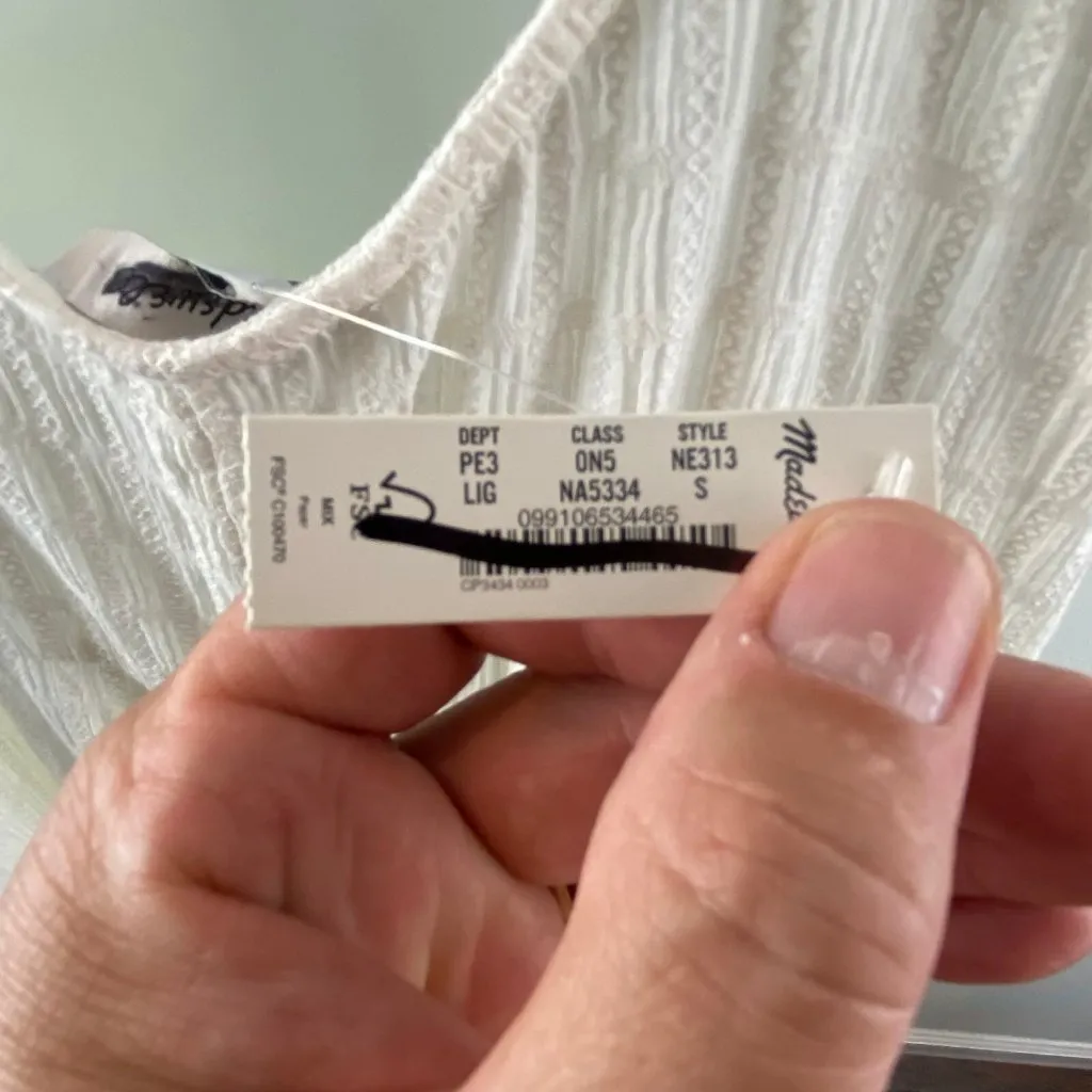 Madewell Women's $98 Textured Cover Up Jumpsuit Lighthouse Size S NE313 - Image 5