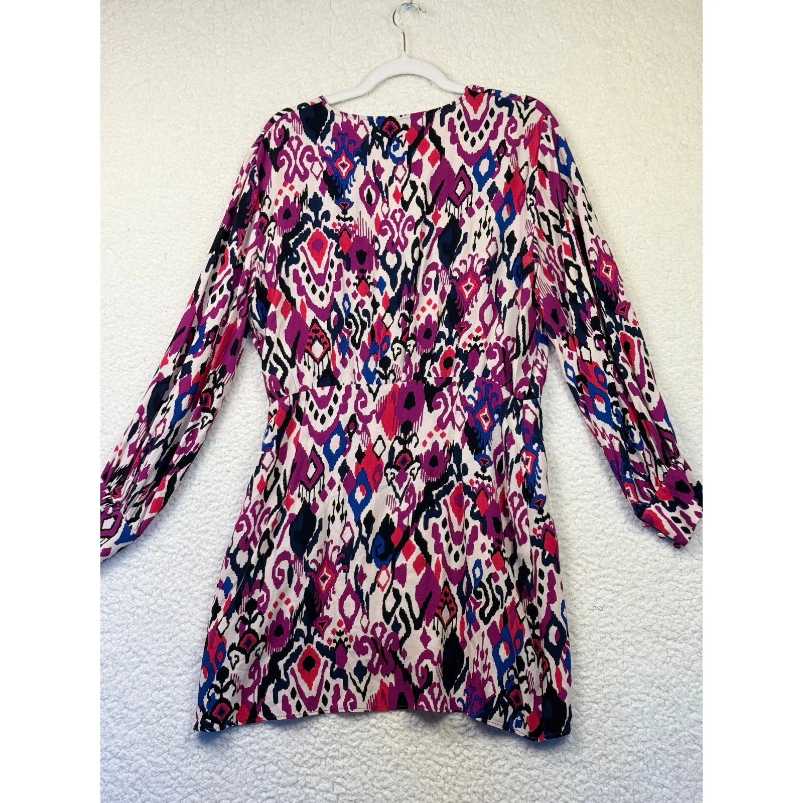 ZARA PRINTED SHIRT DRESS Faux Wrap Long Sleeve Size XLarge NWT - Image 2