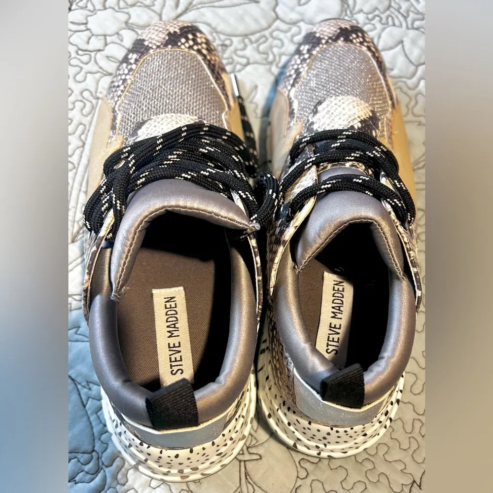 Steve Madden Cliff Animal Print Sneaker Leopard Suede/Leather CLIF02S1 Sz 8.5 - Image 8