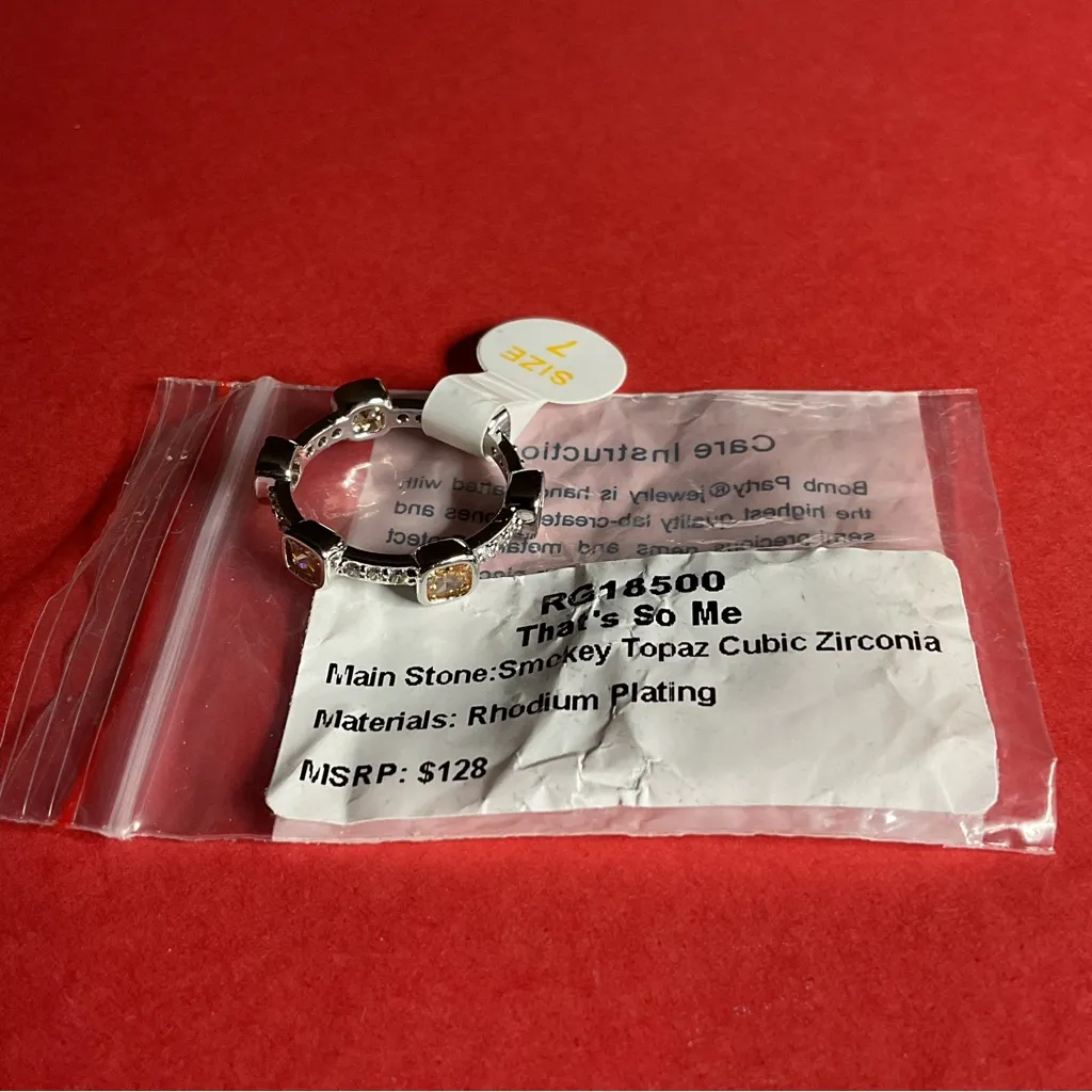 Bomb Party RG18500 “That’s So Me” Cubic Zirconia on Rhodium Size 7 Ring NWT Silver - Image 5