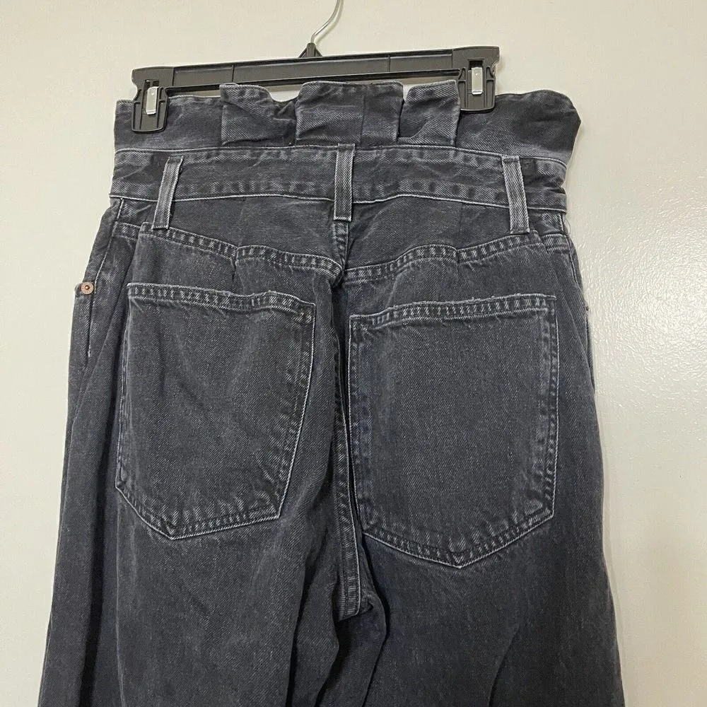 AGOLDE lettuce waist High waist black wash 90's denim jeans size US 29 - Image 5