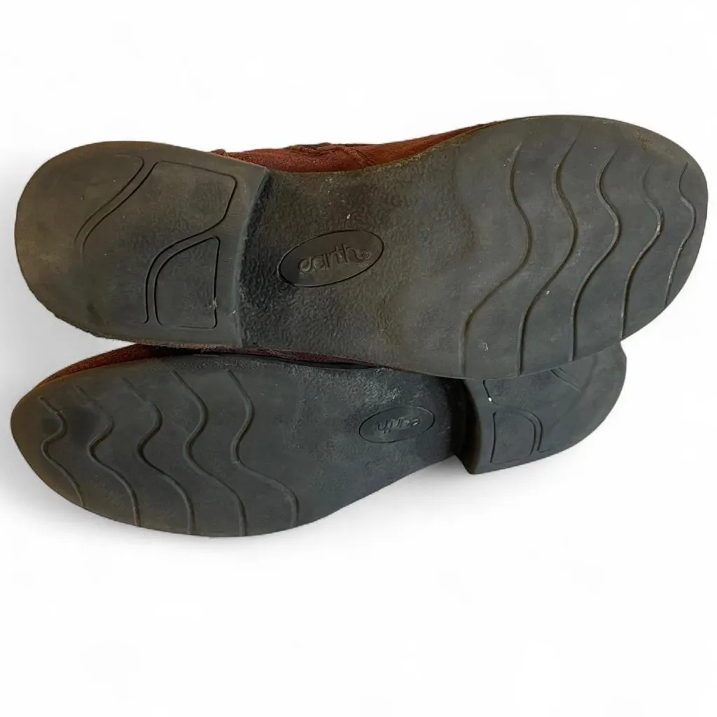 Earth Women's 7.5W Wide Lace Up Boots Burgundy Dark Red Brown Size 7.5 - Image 5