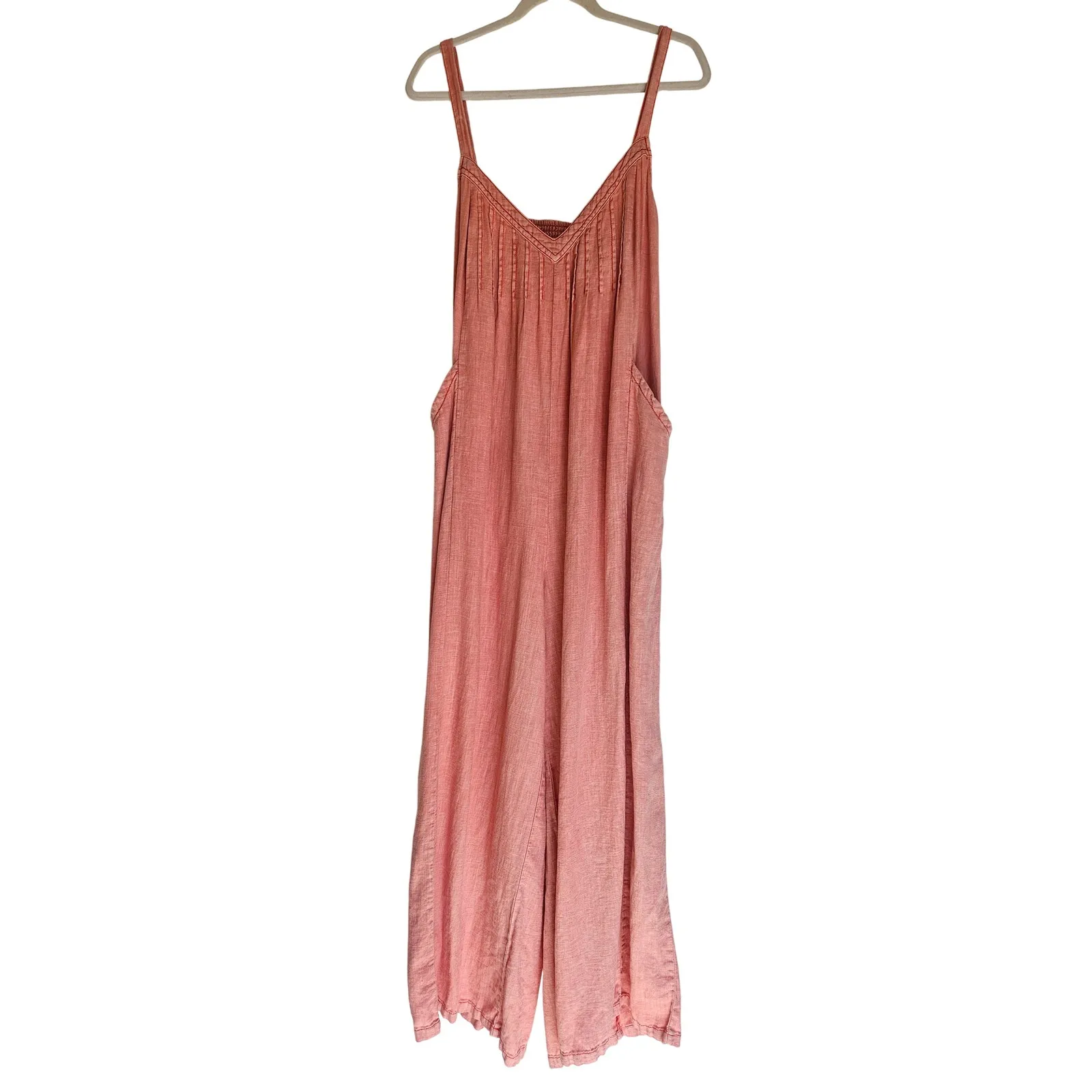 Free People Drifting Dreams Jumpsuit Coral Pink Size XL - Image 6