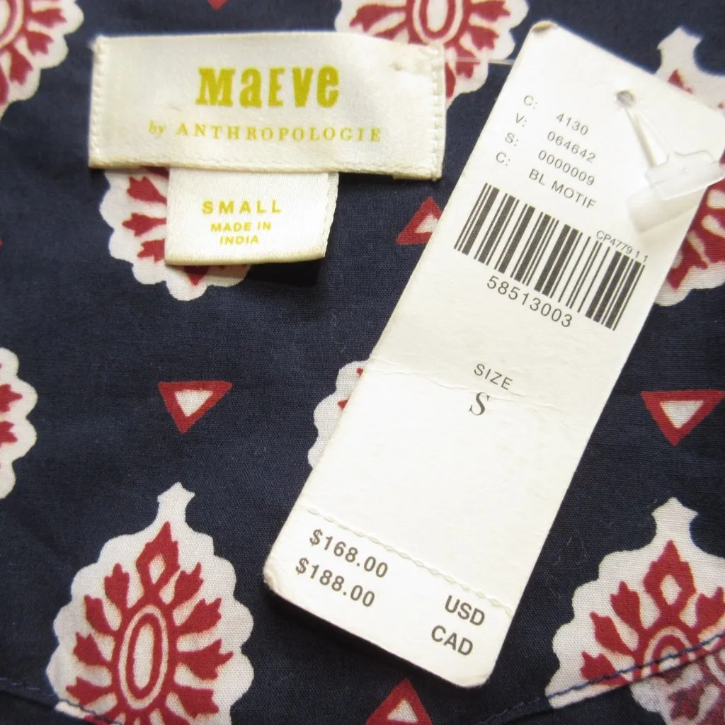 NWT Anthropologie Maeve Somerset Maxi in Navy Medallion Print Cotton Dress S - Image 3