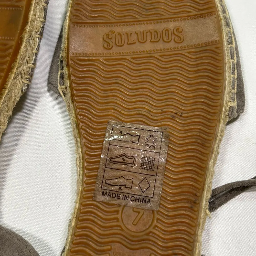 Soludos‎ Balearic Tie Up Sandal Suede Lace-Up Espadrille Sandals Flats Womens 7 - Image 7