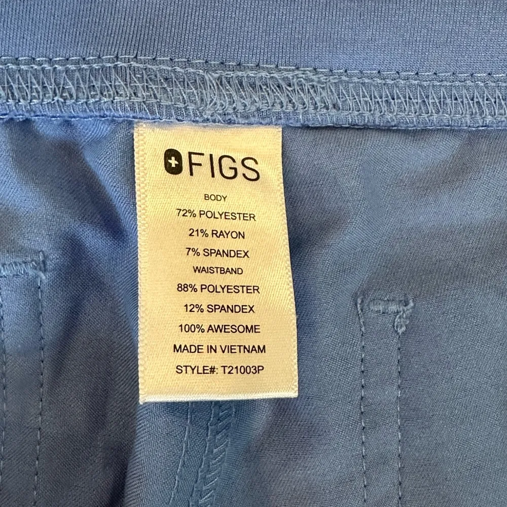 FIGS  Technical Collection Blue Drawstring Waist Scrub Pants size Large Petite - Image 4