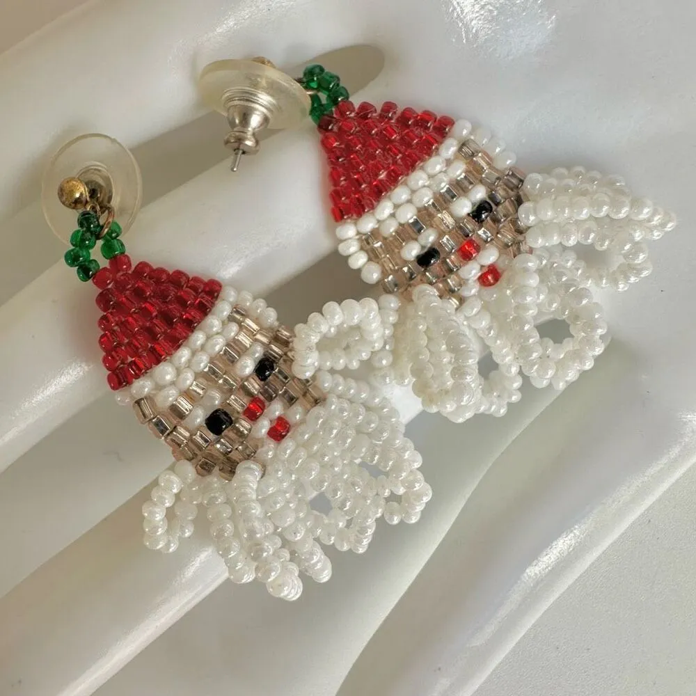 Beaded Santa Claus earrings - Image 4
