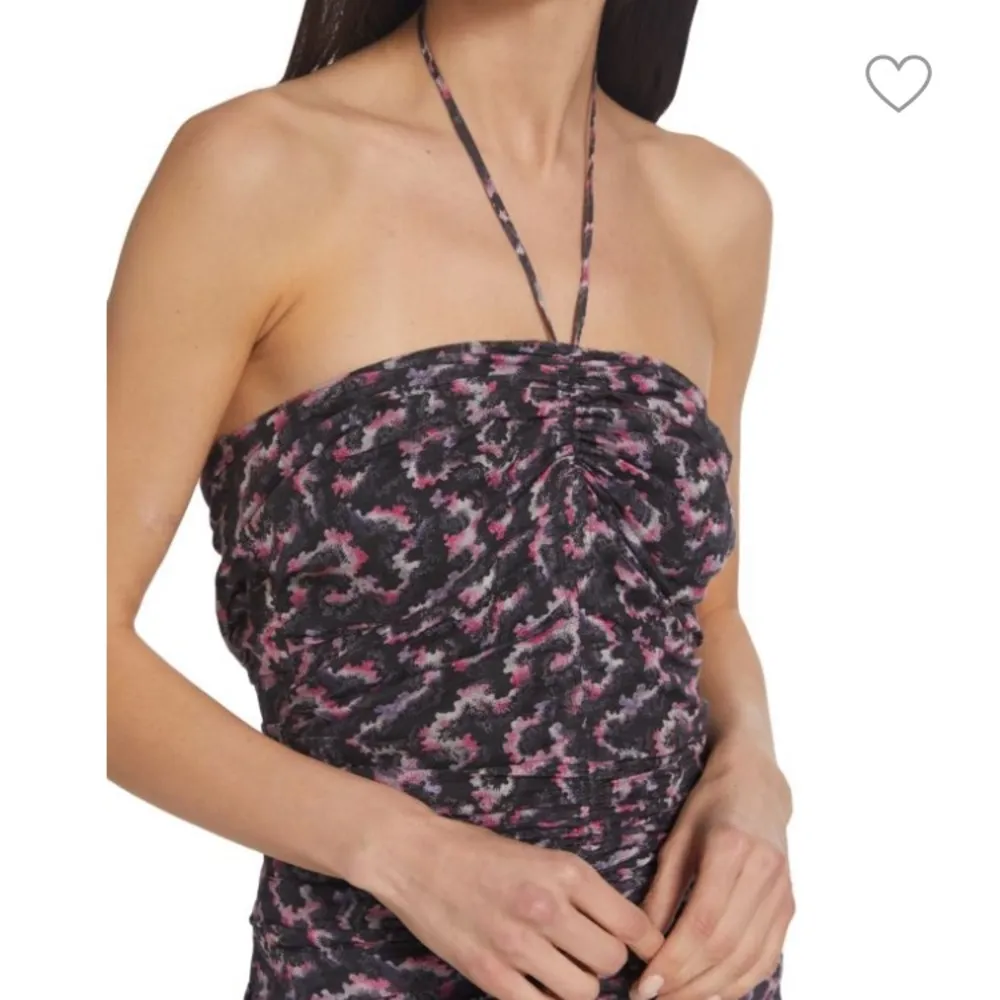 Isabel Marant Étoile Ilanka Printed Ruched Halter Minidress Size Euro 42 US 10 - Image 4